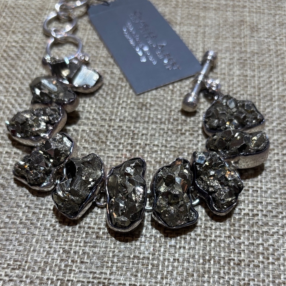 Elegant Sterling Pyrite Bracelet by Charles Albert